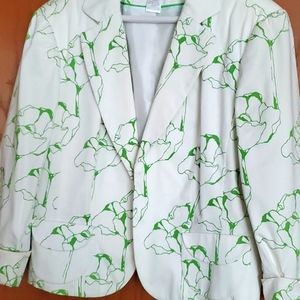 White/green blazer